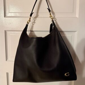 Like New Juliet 38 Coach Black Hobo Bag with Gold Accents